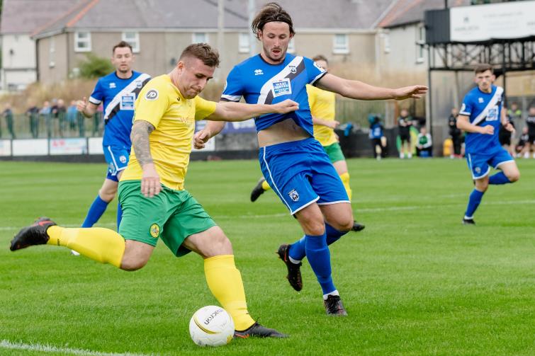 Action from the Oval where Caernarfon Town beat Haverfordwest County on opening day of season